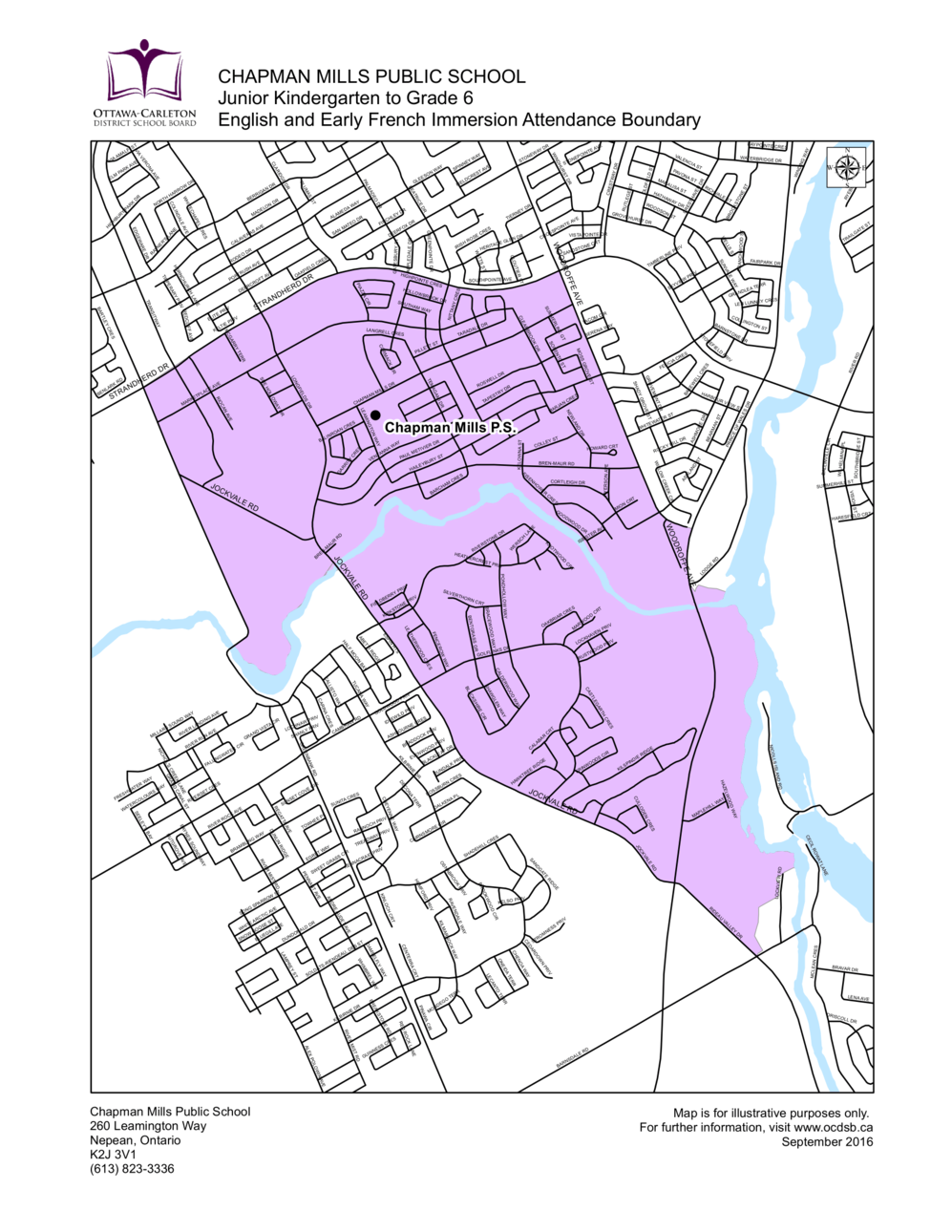 School boundary map for Chapman Mills Public School